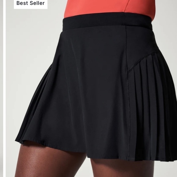 Spanx The Get Moving Pleated 14" Skort Black - Picture 1 of 14